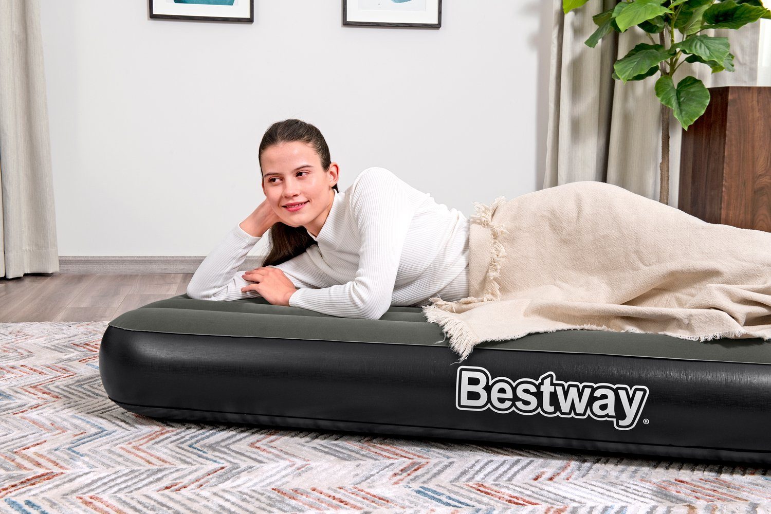 Bestway Luftbett Einzel 1 Person Matratze Outdoor Indoor 185 x 76 x 25 cm