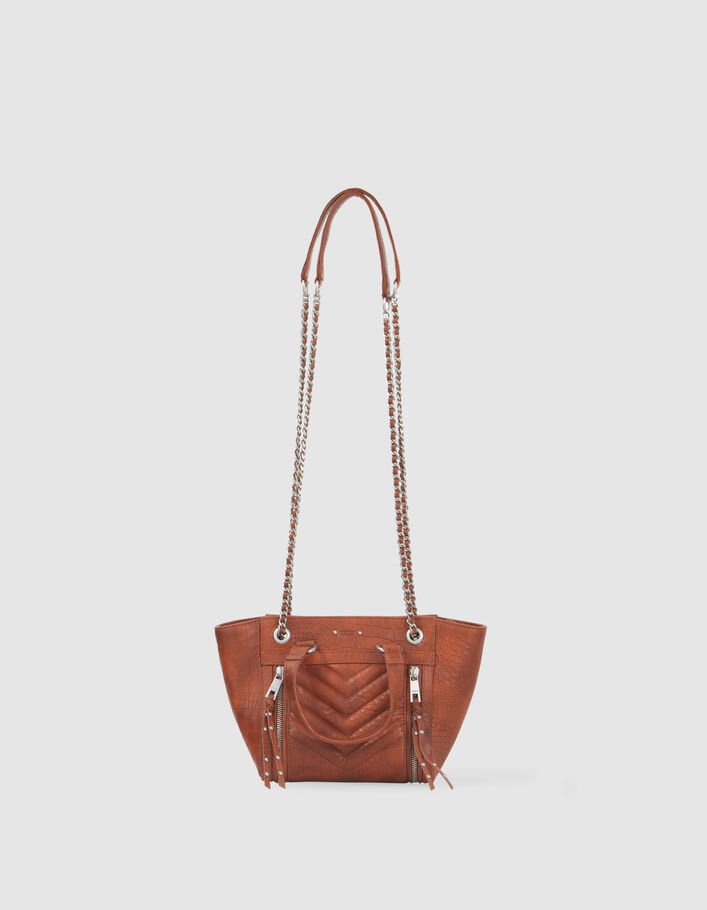 Sac cabas 1440 Small orange cuir embossé croco Femme