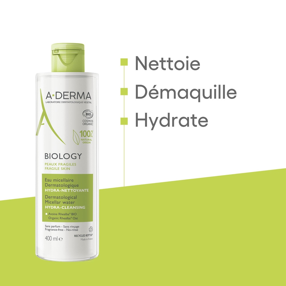 A-Derma Biology - Eau micellaire dermatologiquehydra nettoyante BIO Nettoyant