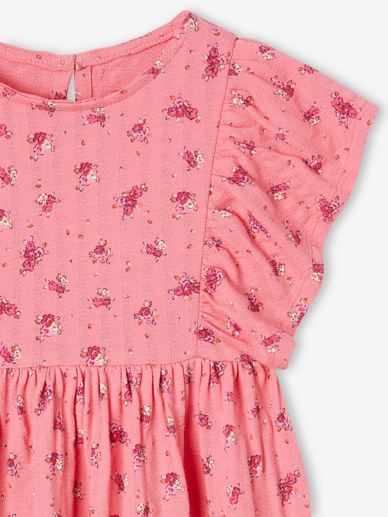 Vertbaudet Mädchen Kleid mit Reliefstruktur Oeko-Tex - mandarine