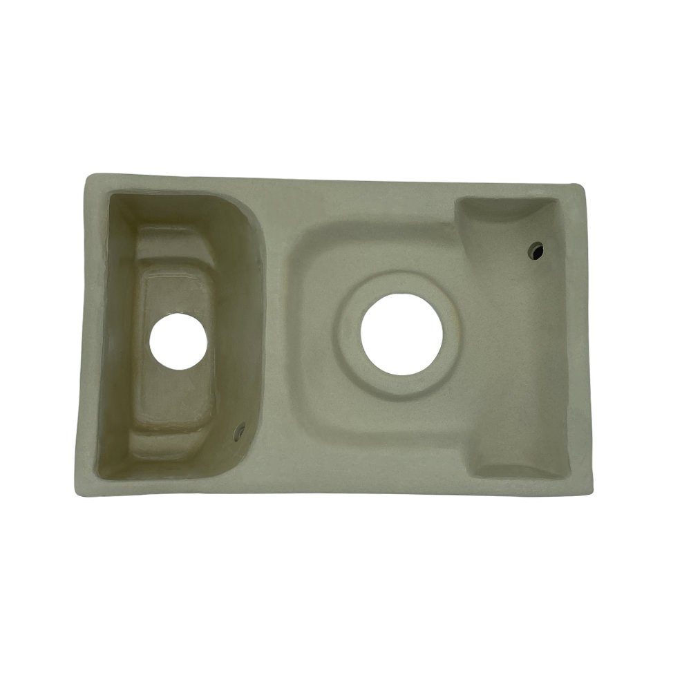 Aloni Waschbecken 431-L (einzel, 1-St), Design Waschtisch Kleines Gäste Wc Handwaschbecken Hahnloch Links