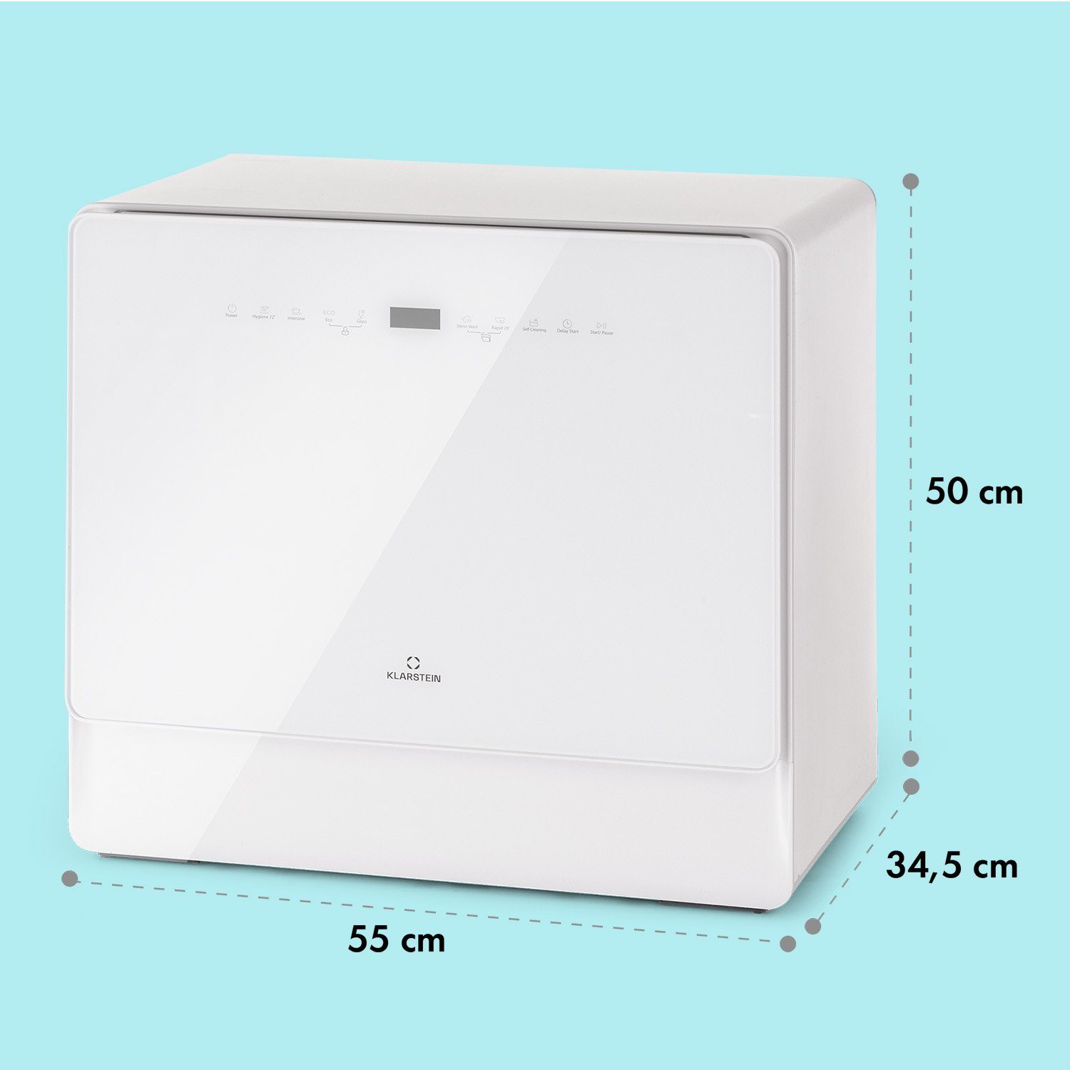 Klarstein Standgeschirrspüler Emerald 5 Slim Geschirrspüler freistehend 7 Programme Touch-Control, 10041185, 8 l