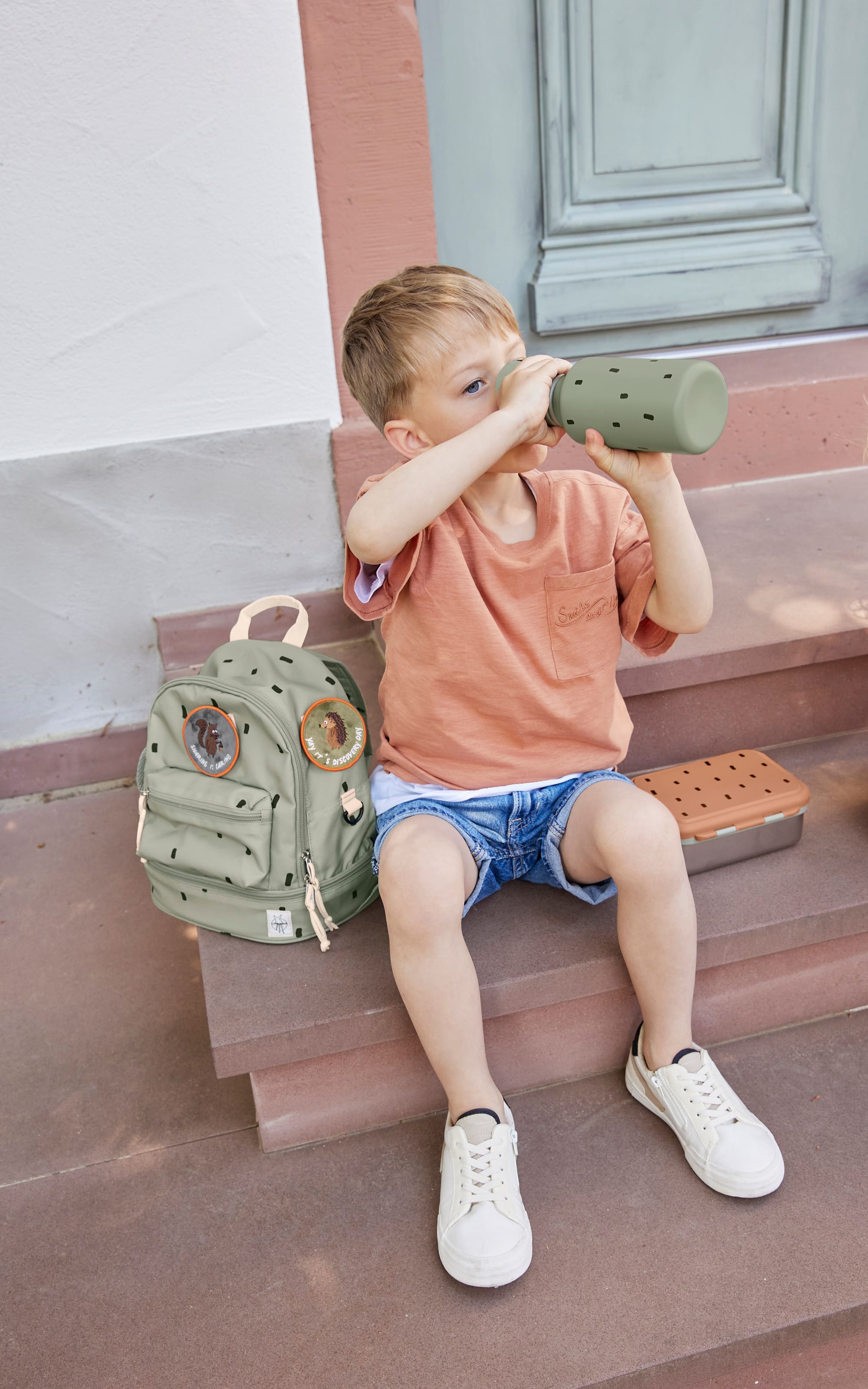 Kindergartenrucksack Mini - Happy Prints, Oliv