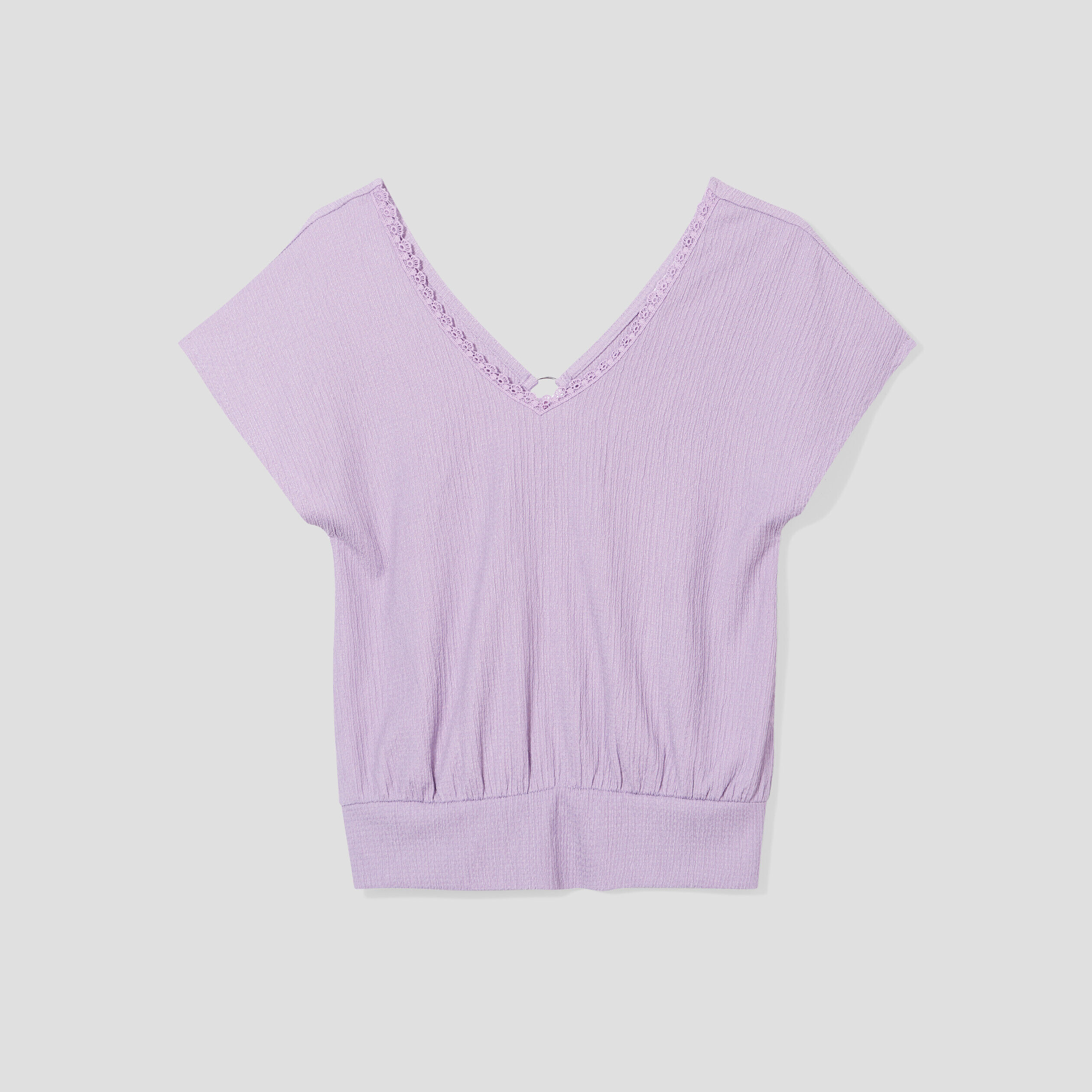 T-shirt à manches courtes mauve femme | Cache Cache
