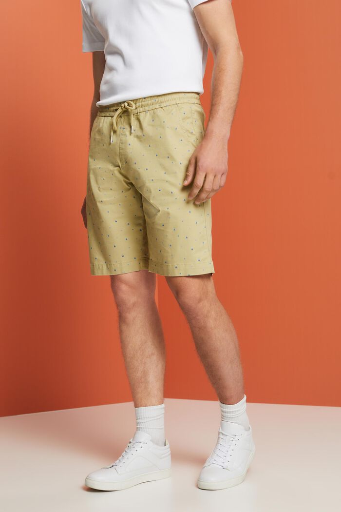 Gemusterte Pull-on-Shorts, Baumwollstretch