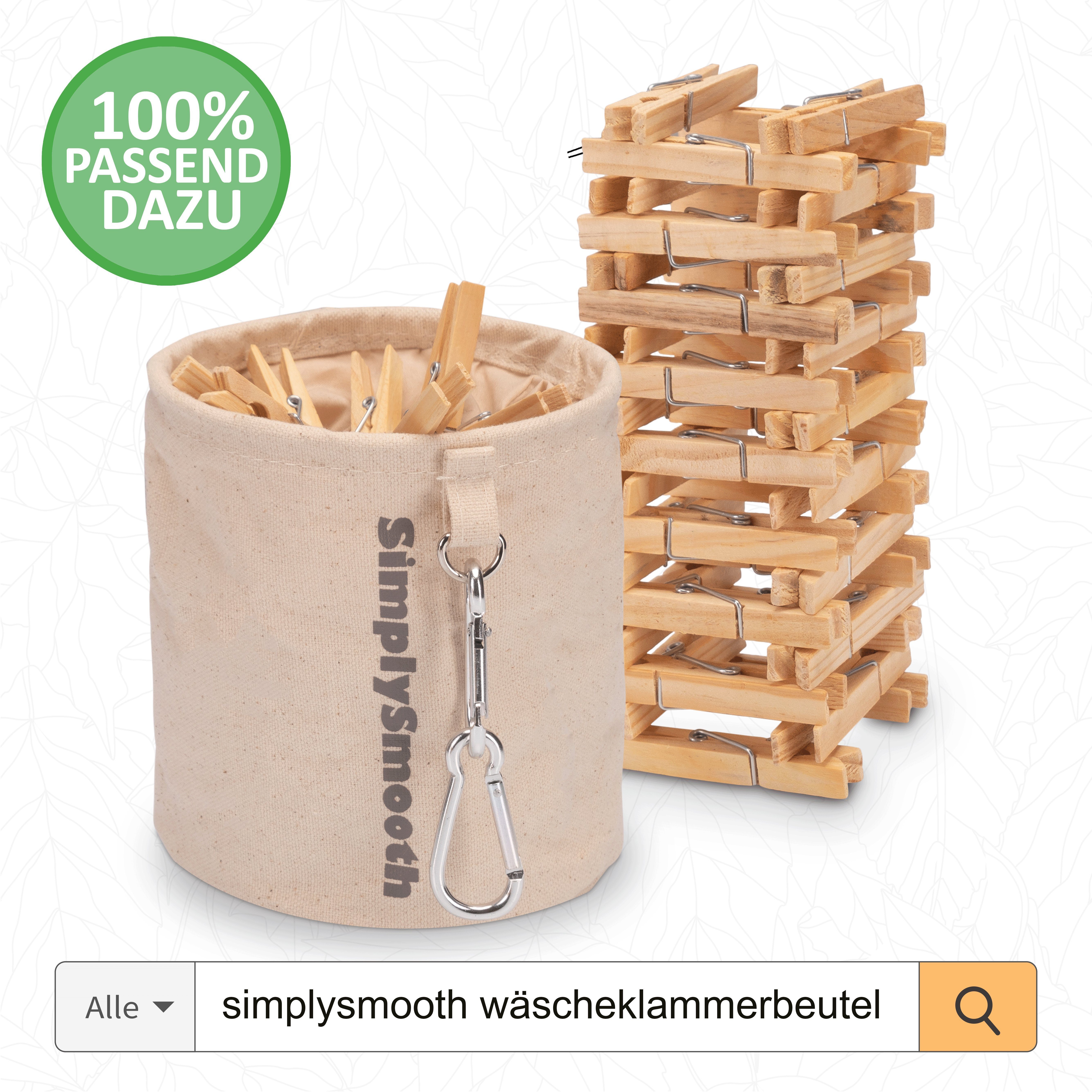 SimplySmooth Wand-Wäscheleine 30-70m mit Stahlkern, 3mm in 3 Längen für die Wäschespinne, den Garten oder den Balkon