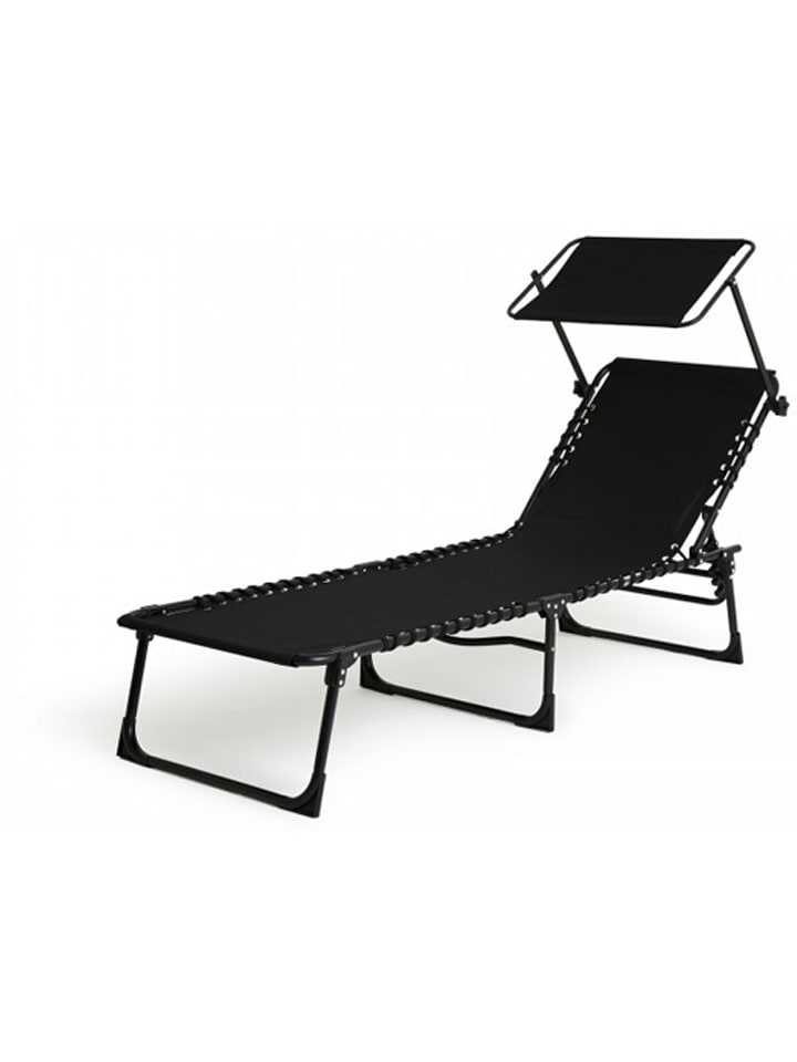 Lifa Living Gartenliege mit Kopfstütze in Schwarz - (L)189 x (B)59 cm günstig kaufen onesize