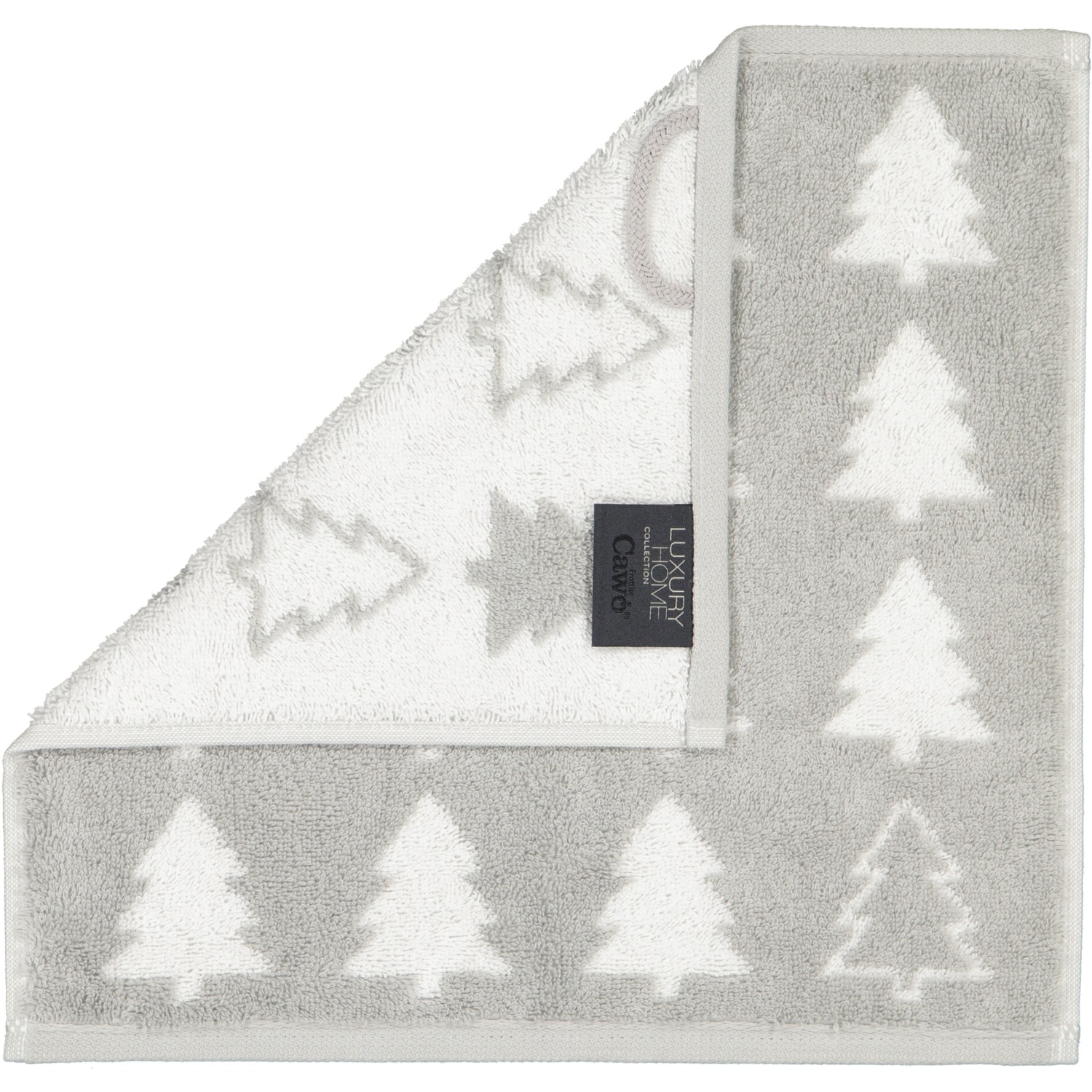 Cawö Seiftücher Christmas Edition Tannenbäume platin - 76