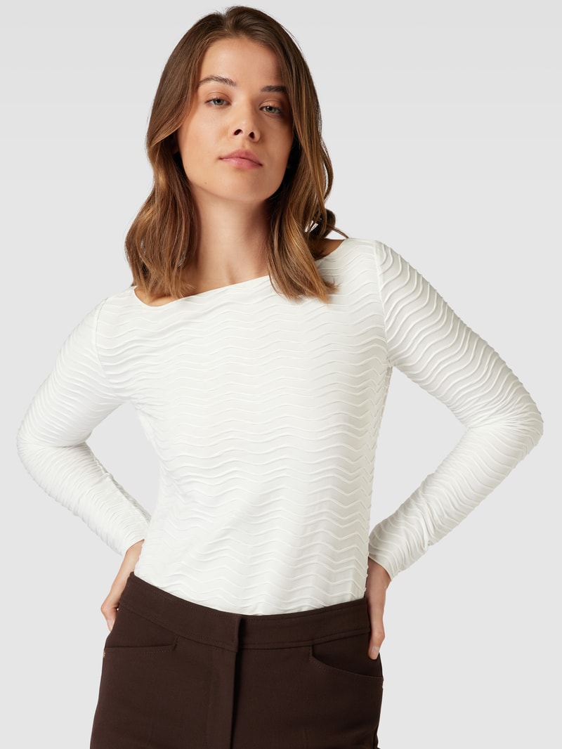 Longsleeve mit Strukturmuster in offwhite