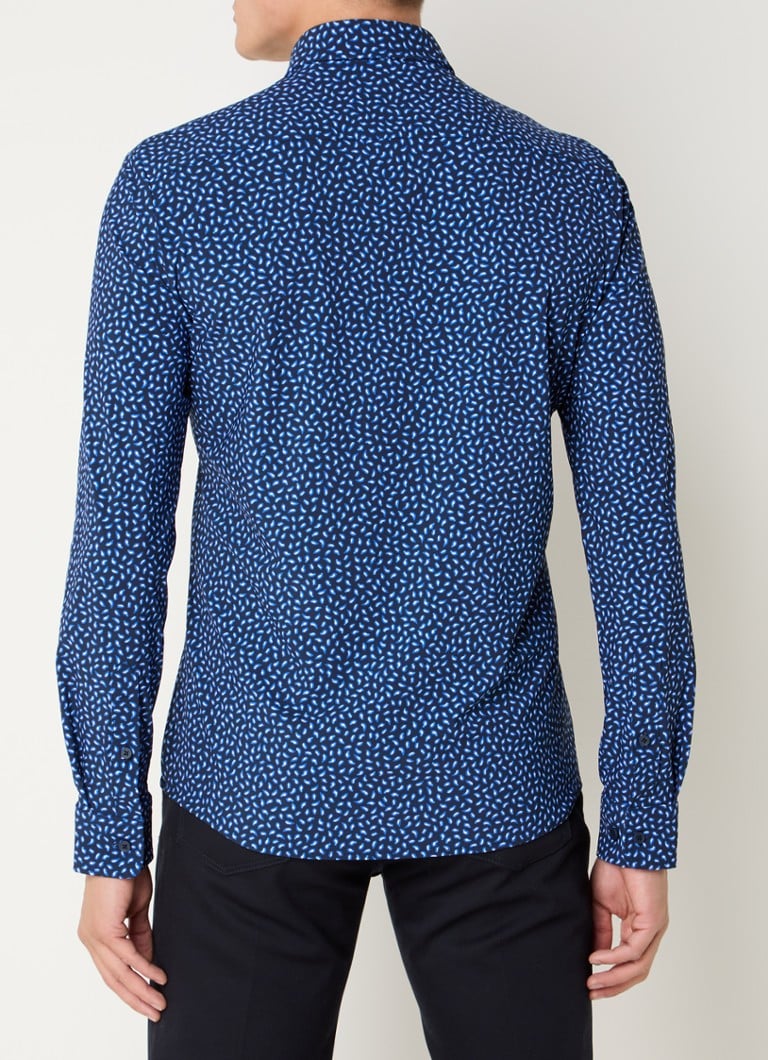 Camisa HUGO BOSS P-Roan slim fit em malha com estampa paisley
