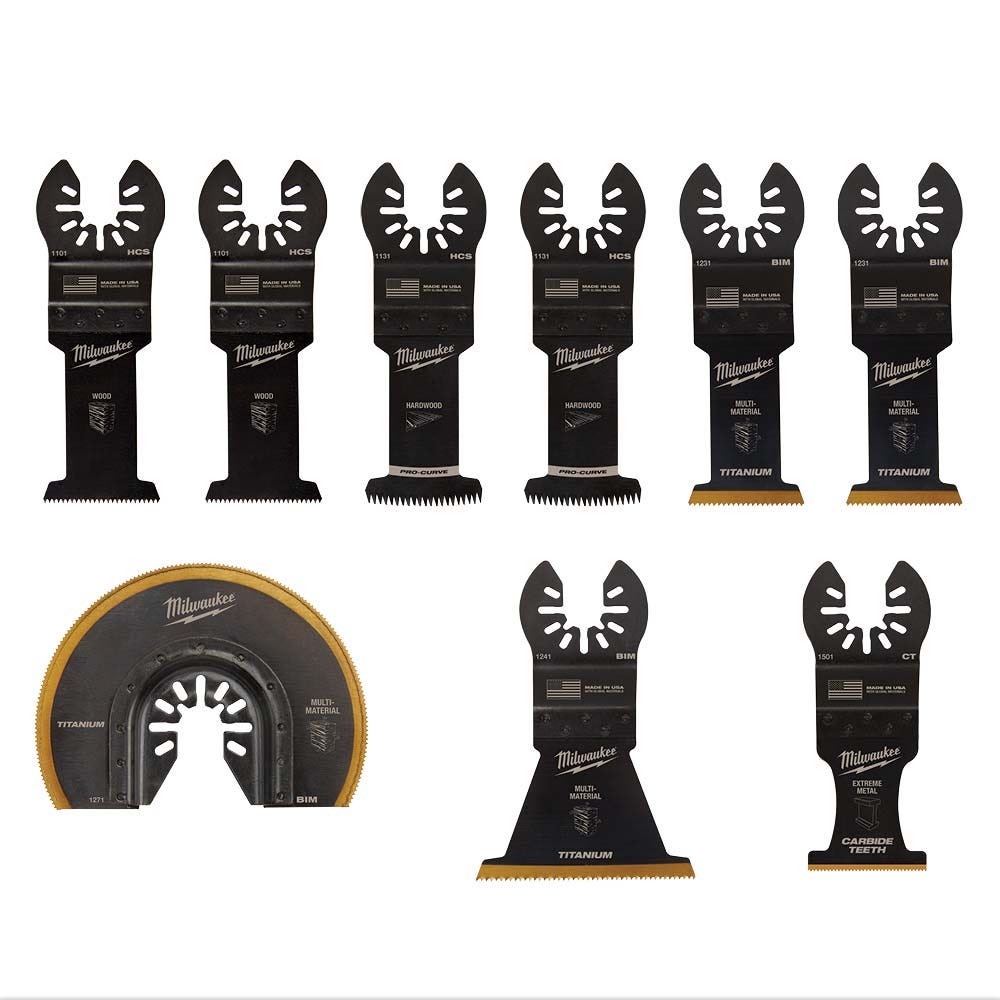MILWAUKEE 9 piece OPEN-LOK Multi Tool Blade Set 49109113