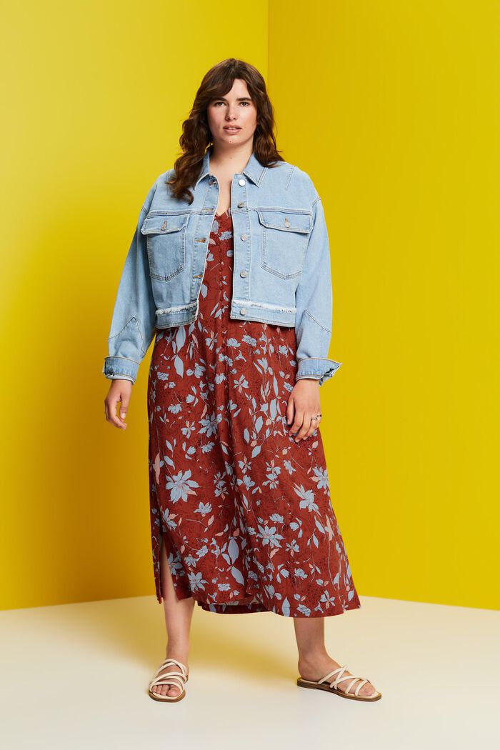 CURVY Midikleid mit Allover-Muster