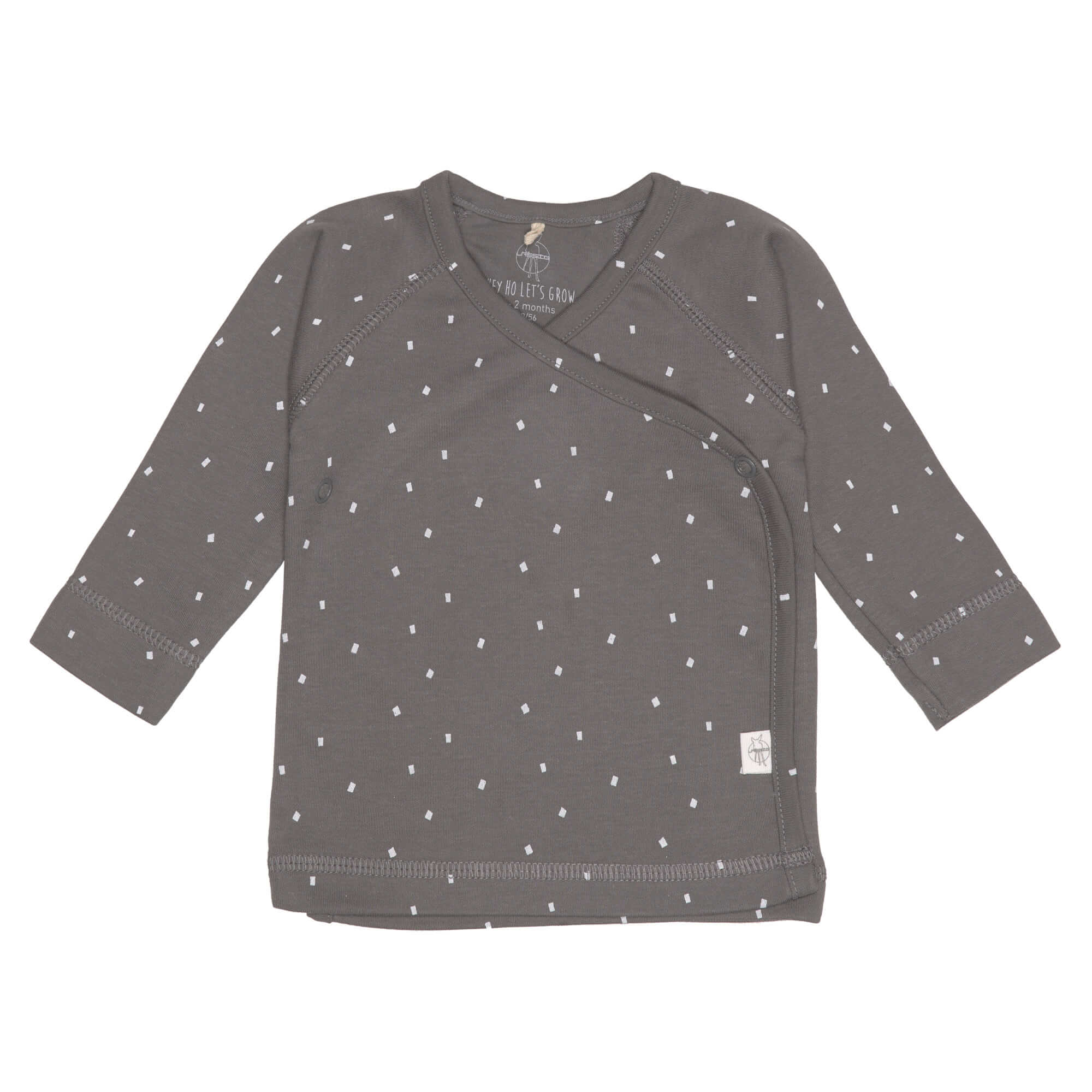 Baby Wickelshirt - Bio Baumwolle, Spots, Anthrazit