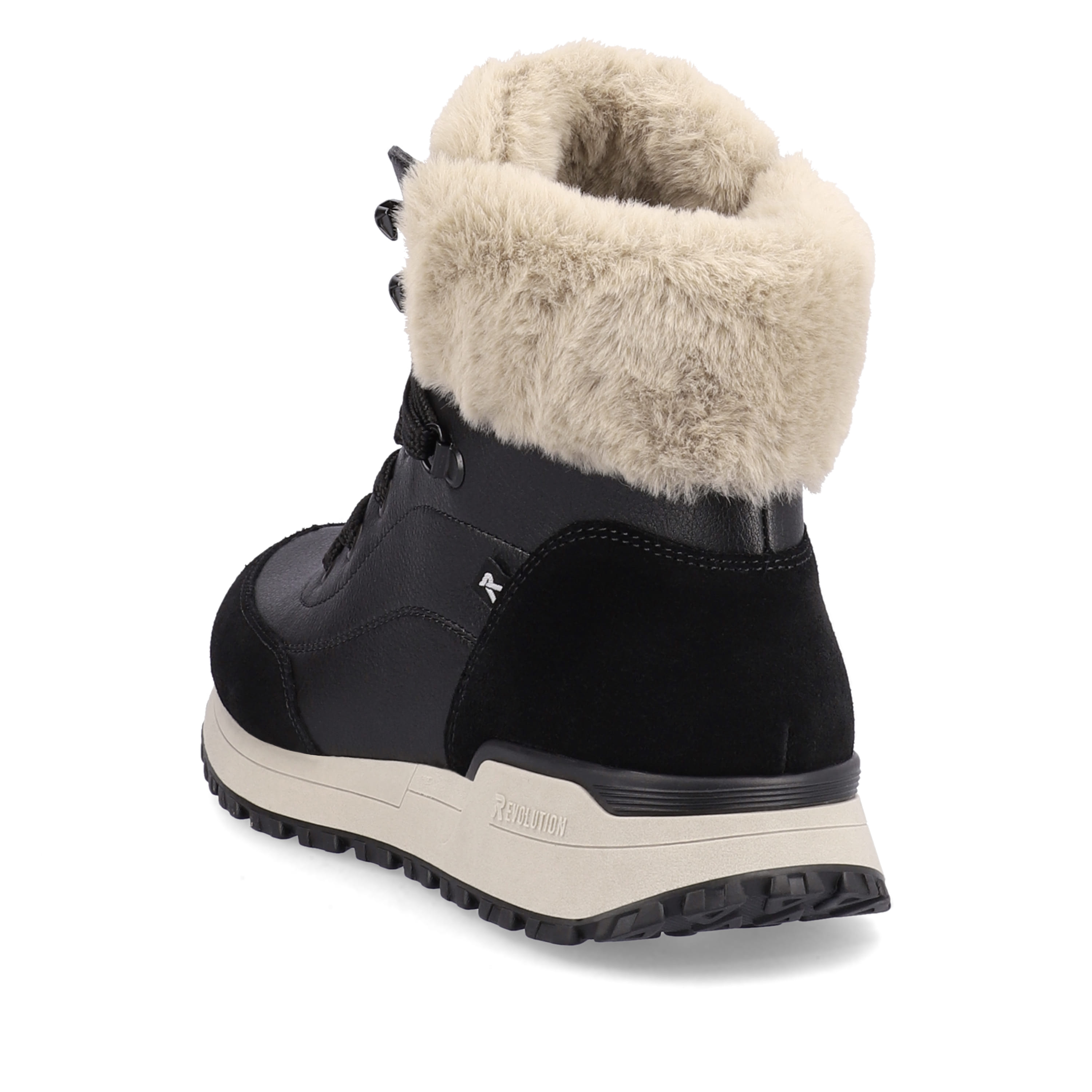Rieker Damen Schnürstiefel midnight-black stone-grey