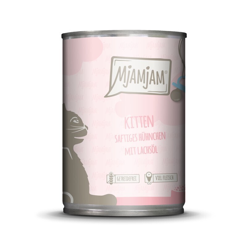 MjAMjAM Nassfutter MjAMjAM Kitten saftiges Hühnchen mit Lachsöl 6x400g