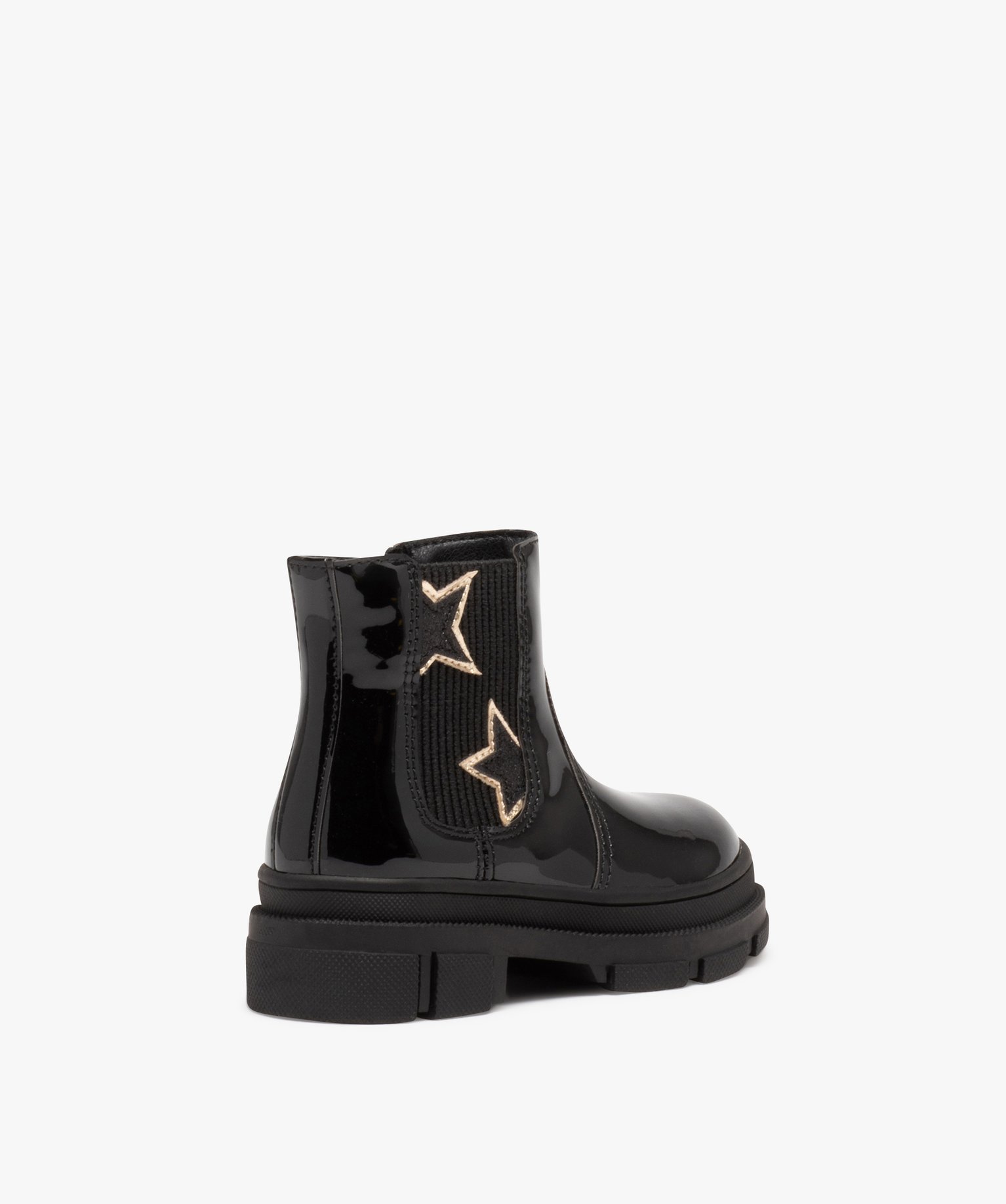 Boots fille style Chelsea dessus verni à semelle crantée e... noir | GEMO