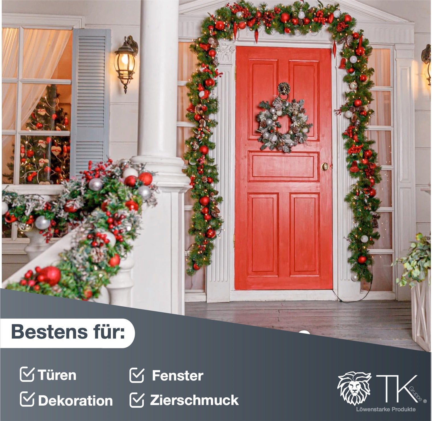 Kunstgirlande Weihnachtsgirlande grün 10 Meter - künstliche Dekogirlande Ø 10 cm, TK Gruppe