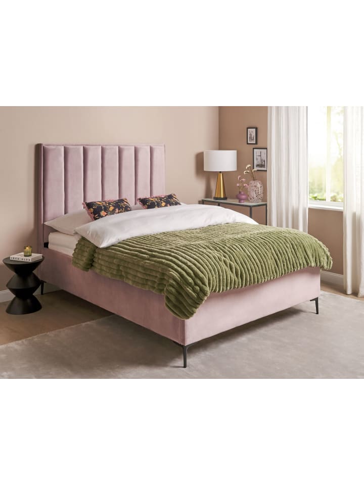 Beliani Doppelbett SEZANNE in Rosa/Schwarz - (W) 170 x (H) 142 x (L) 215 cm günstig kaufen onesize