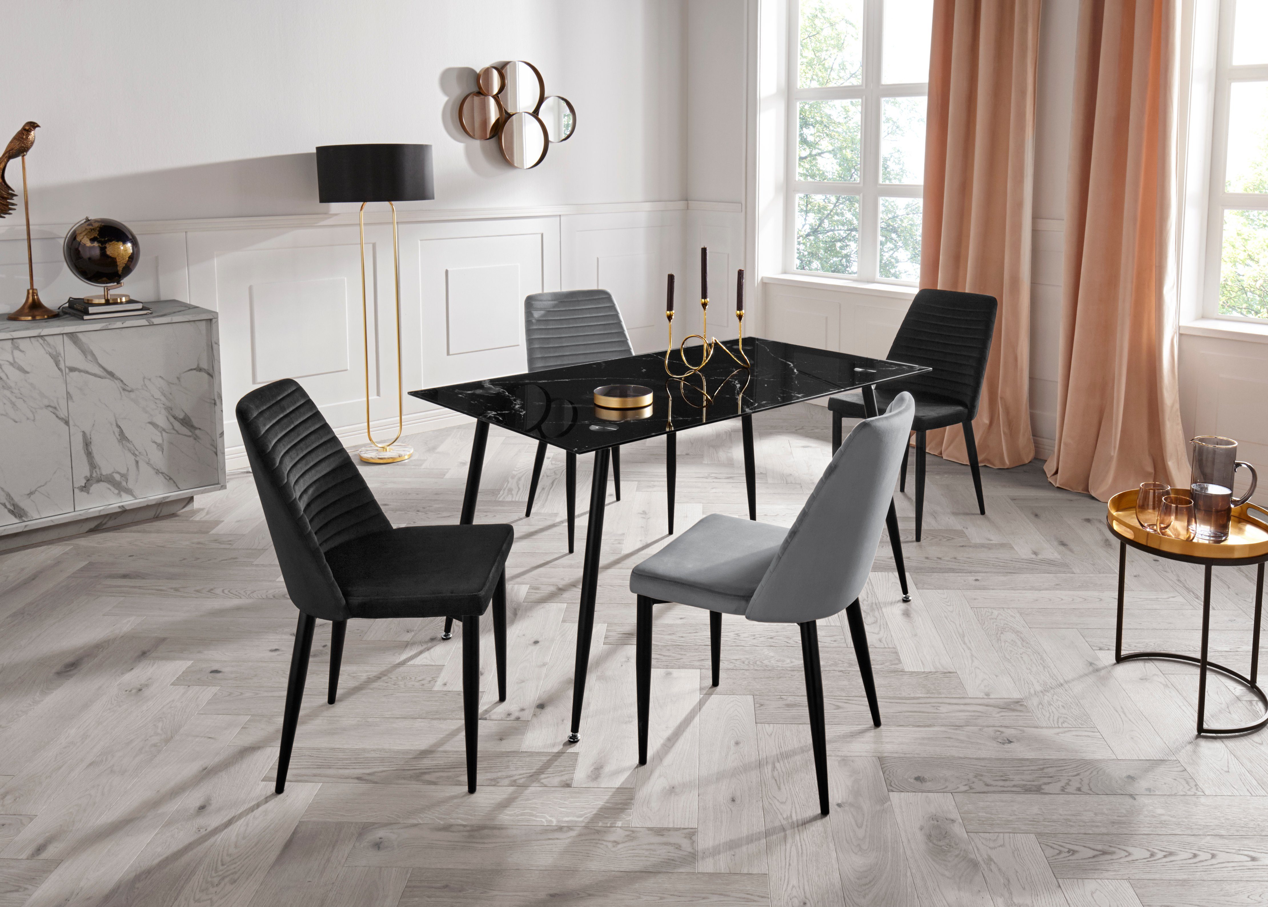 Homexperts Glastisch Romeo, Breite 140 cm, in Marmor-Optik