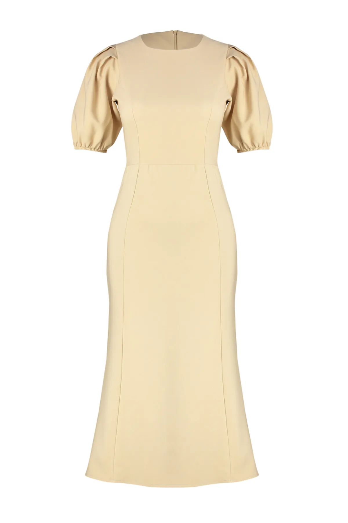 Trendyol Collection  Stone Body Wrap Midi-Kleid mit gewebten Ballonärmeln TWOSS24EL00502