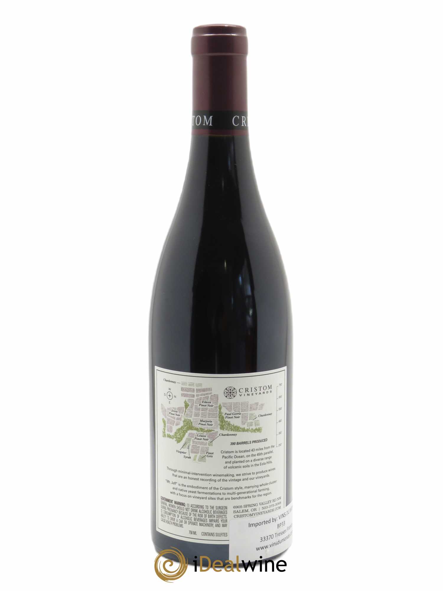 Willamette Valley MT. Jefferson Cuvée Pinot Noir Cristom Vineyards  2019 - Lot de 1 Bouteille