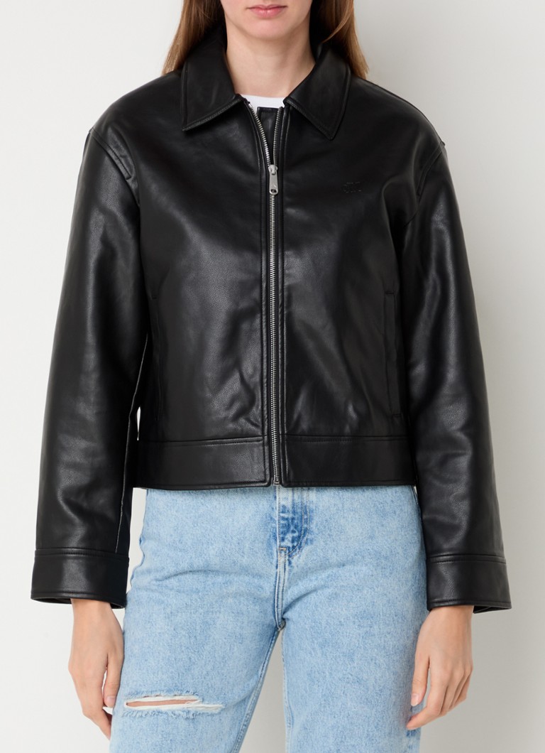 Calvin Klein faux leather jacket with side pockets