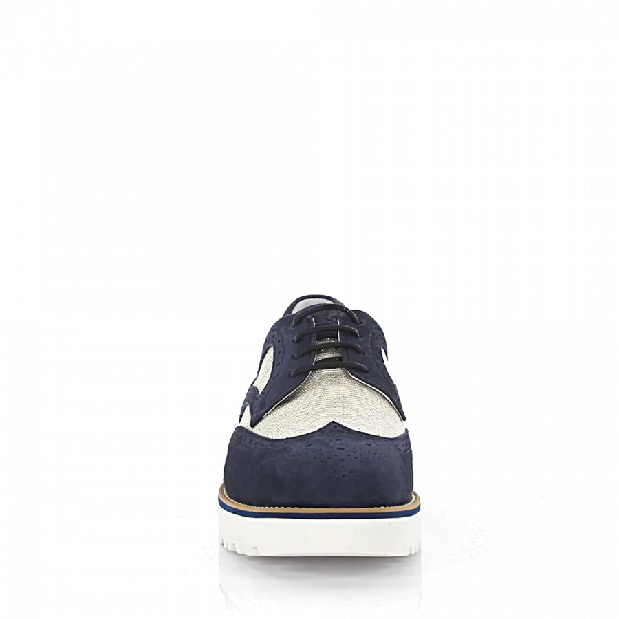 Hogan - Schnürer Veloursleder Lochmuster blau-kombi - blau