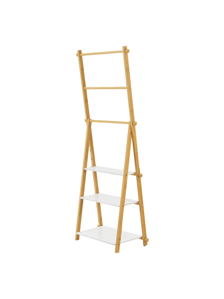en.casa Badregal Lapinjärvi Bambus in Beige (H)152cm (B)53cm (T)31cm günstig kaufen onesize