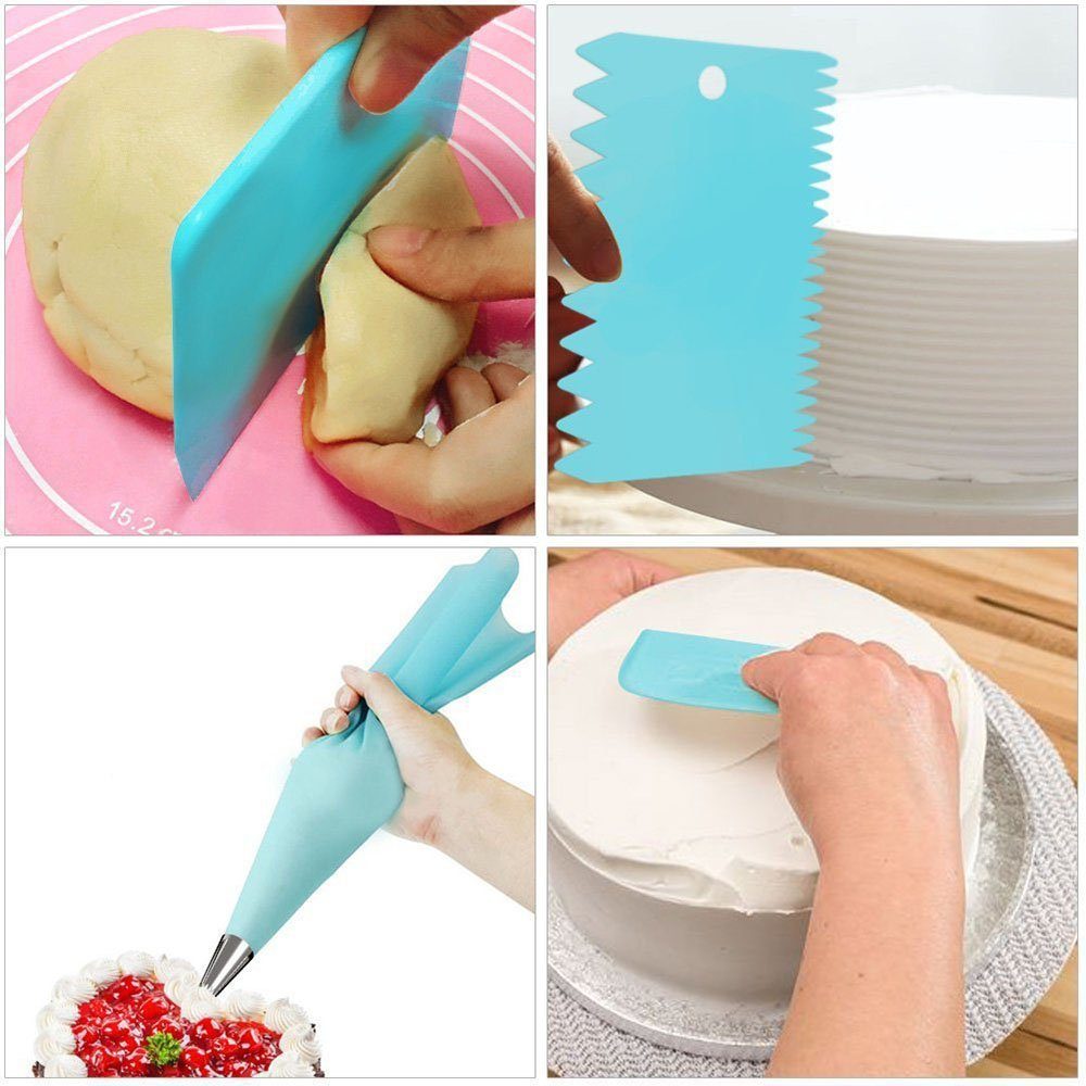 Dedom Brotbackform 72-teiliges Kuchendekorationsset,Gebäckbeutel, Zuckergussglätter, (72-tlg), Spritztüllen Kuppler, Blumenheber für Kuchendekoration, Backwerkzeuge