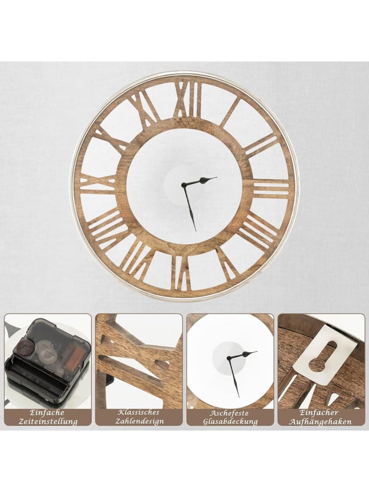 COSTWAY Wanduhr φ51cm in Gold günstig kaufen onesize