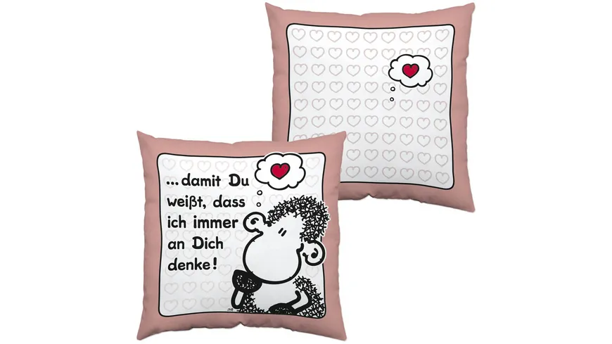 sheepworld Baumwollkissen »DENKE«