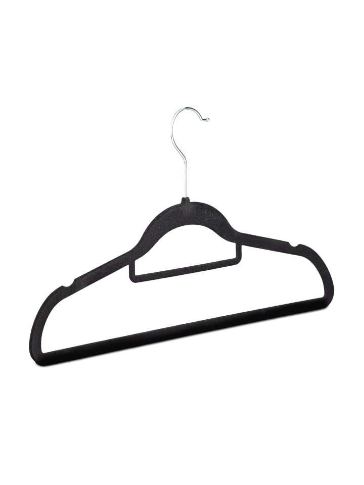 relaxdays 50er Set: Kleiderbügel in Schwarz günstig kaufen onesize