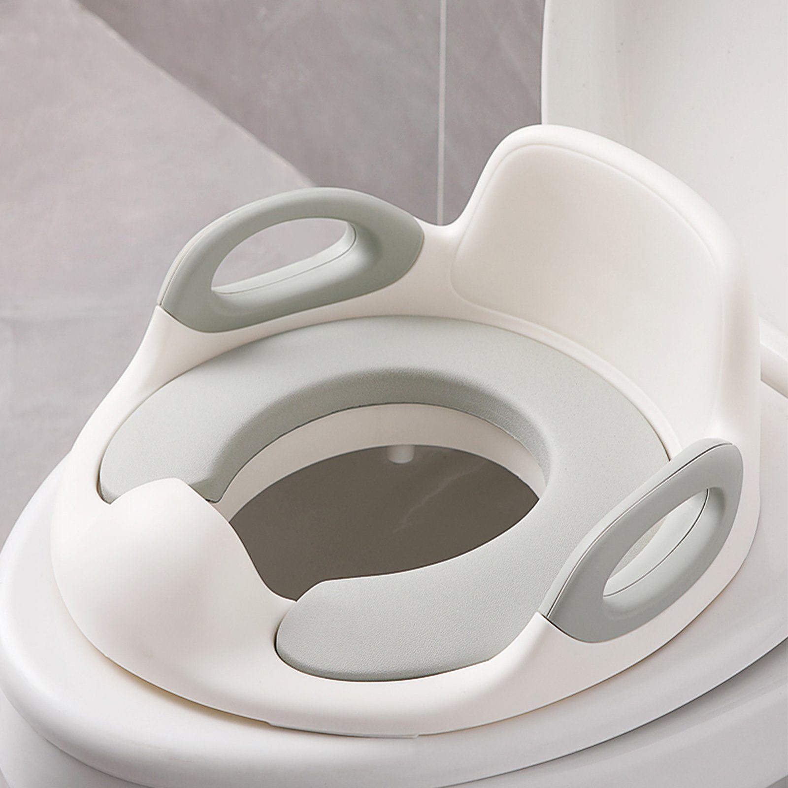 UISEBRT Kinder-WC-Sitz Toilettensitz WC Sitz, mit Spritzschutz, Griffe