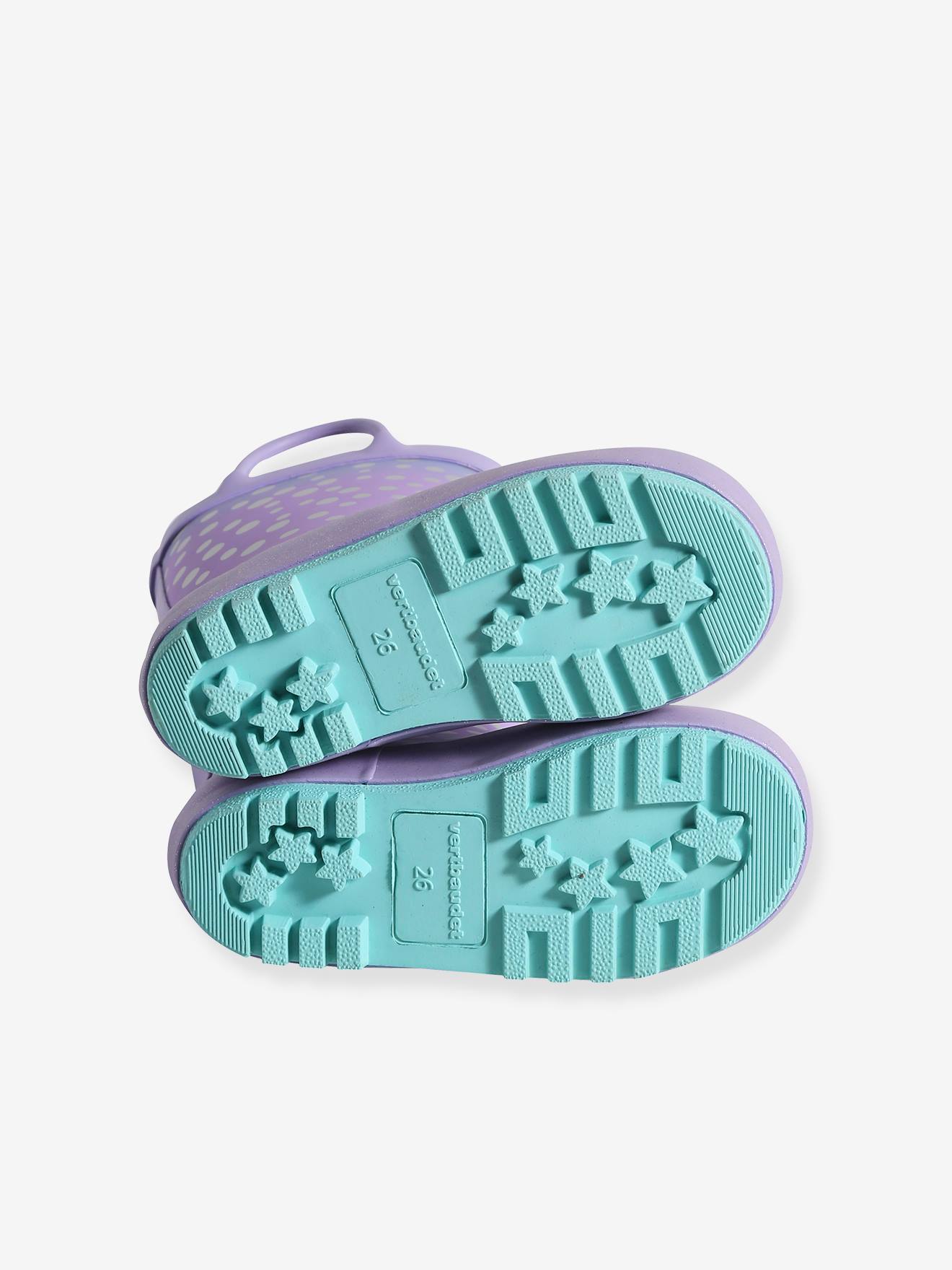 Vertbaudet Kinder Gummistiefel - violett bedruckt