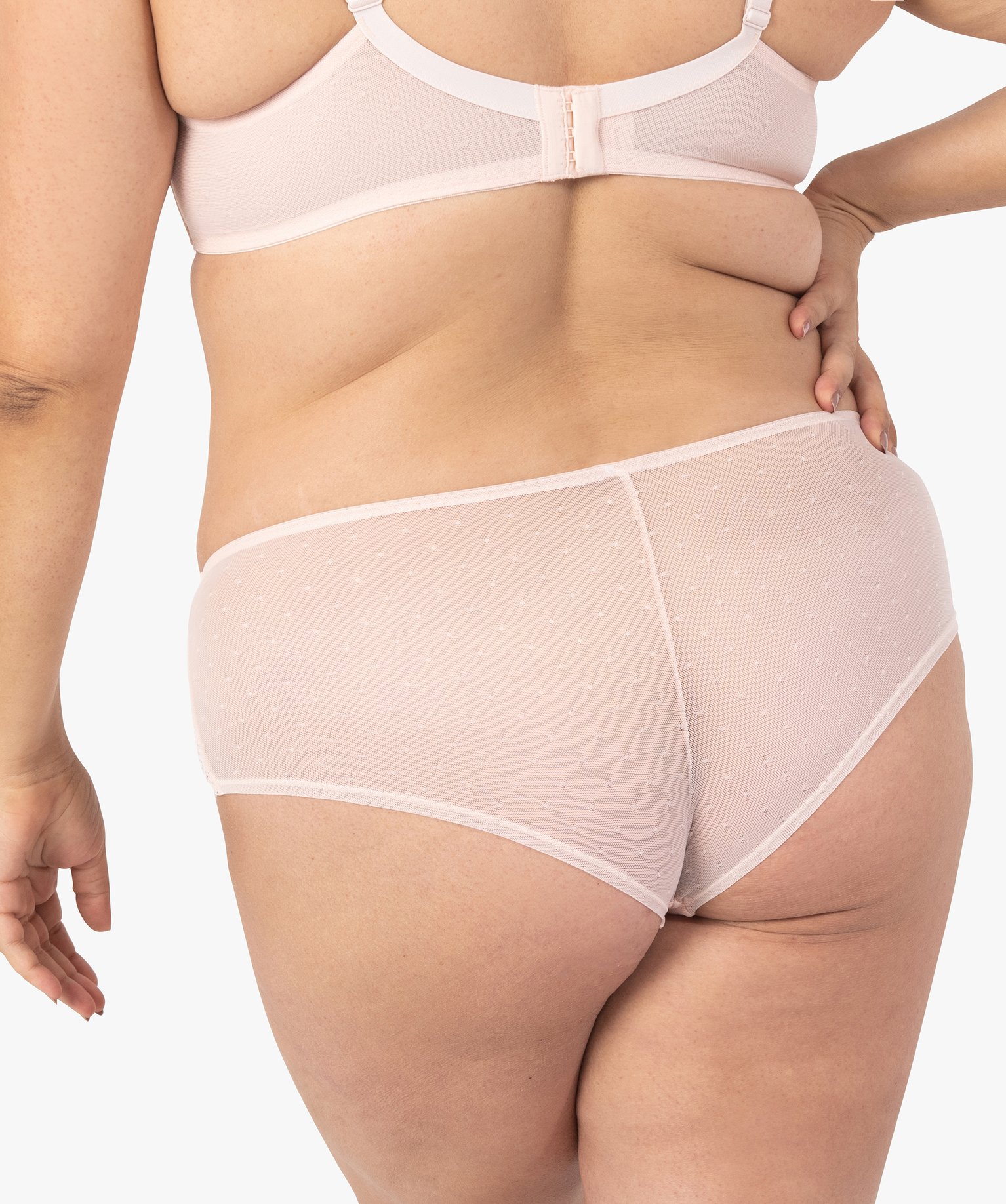 Shorty en dentelle et tulle femme grande taille rose | GEMO