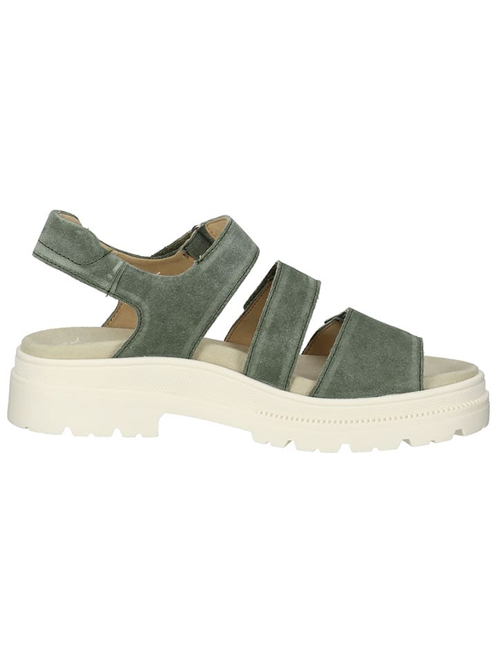 Ara Shoes Leder-Sandalen in Grün günstig kaufen