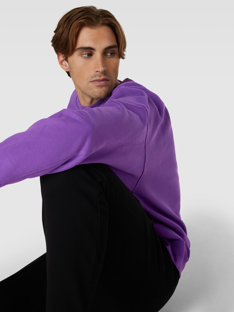 Sweatshirt mit gerippten Abschlüssen in violett