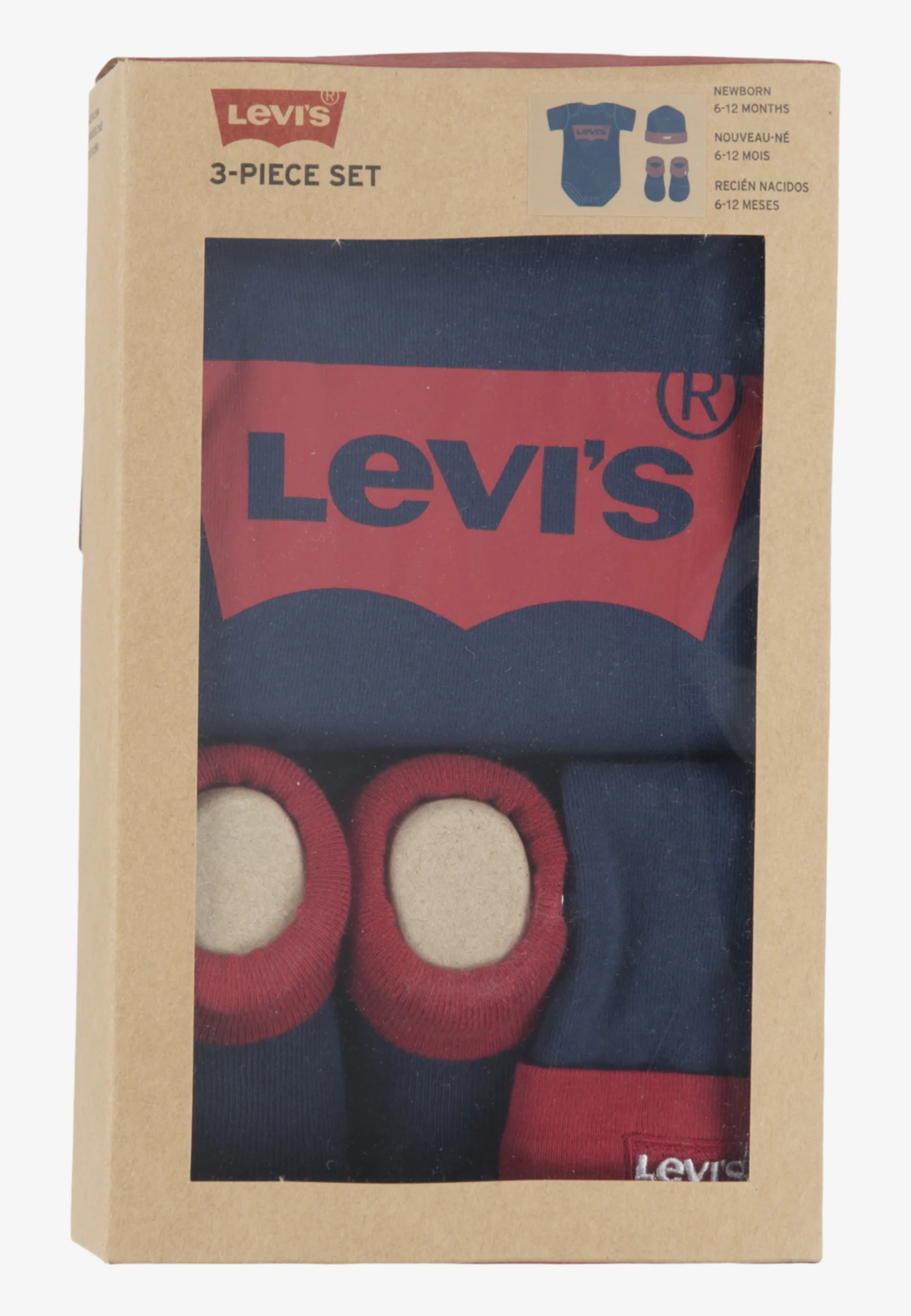 Conjunto unisex de mono, gorro y botín con alas de murciélago de Levi's® - Regalo para baby shower
