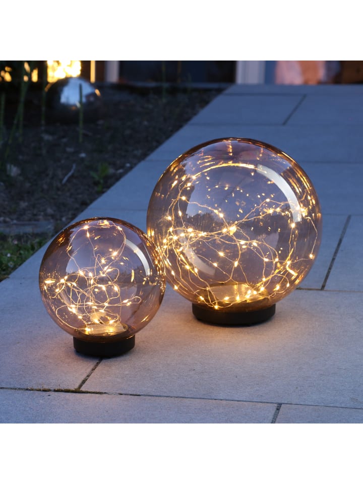 MARELIDA LED Solar Kugelleuchte in bernstein - D: 30cm günstig kaufen onesize