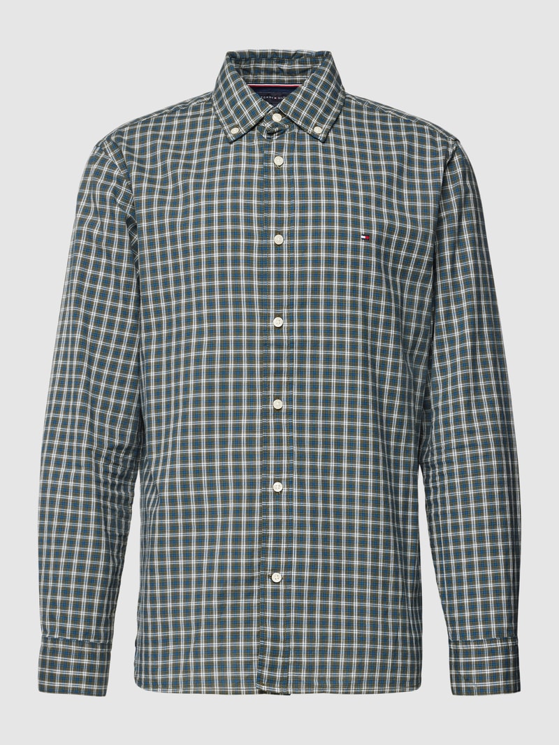 Regular Fit Freizeithemd mit Button-Down-Kragen in olivgrün