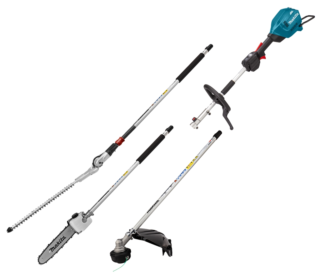 Makita UX01GZ14 Cordless Combi System D-handle 40V Max excl. batteries and charger + Hedge trimmer + Chainsaw + Brush cutter attachment