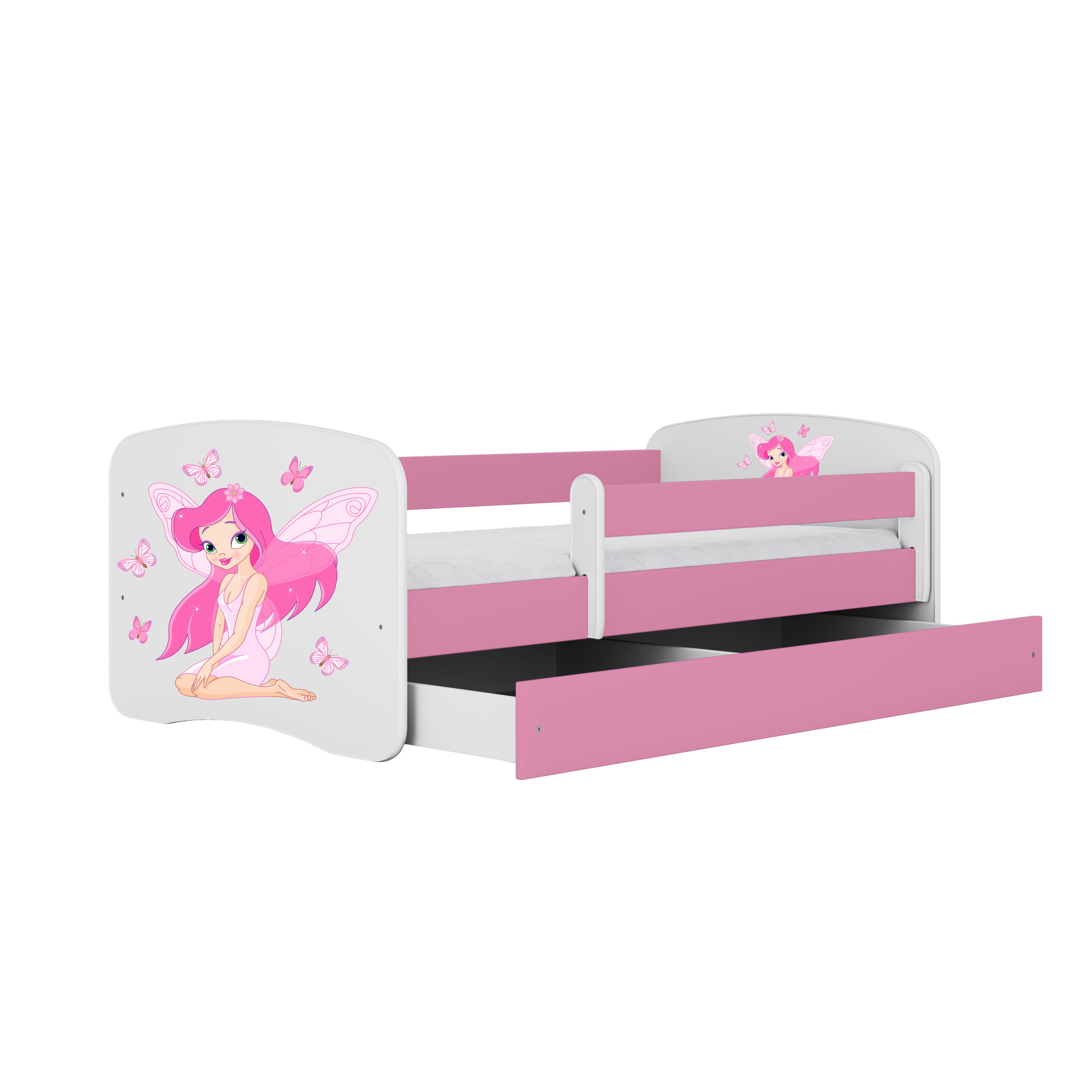 Bjird Kinderbett Babydream 180x80 cm 160x80 cm 140x70 cm (optional mit Matratze, mit Schublade Rausfallschutz und Lattenrost), verschieden Farben und Varianten für Mädchen und Jungen