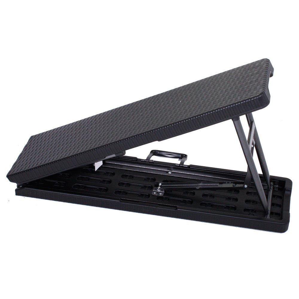 Lomadox Bierzeltgarnitur GARDA-120, klappbar in Rattan Optik in schwarz