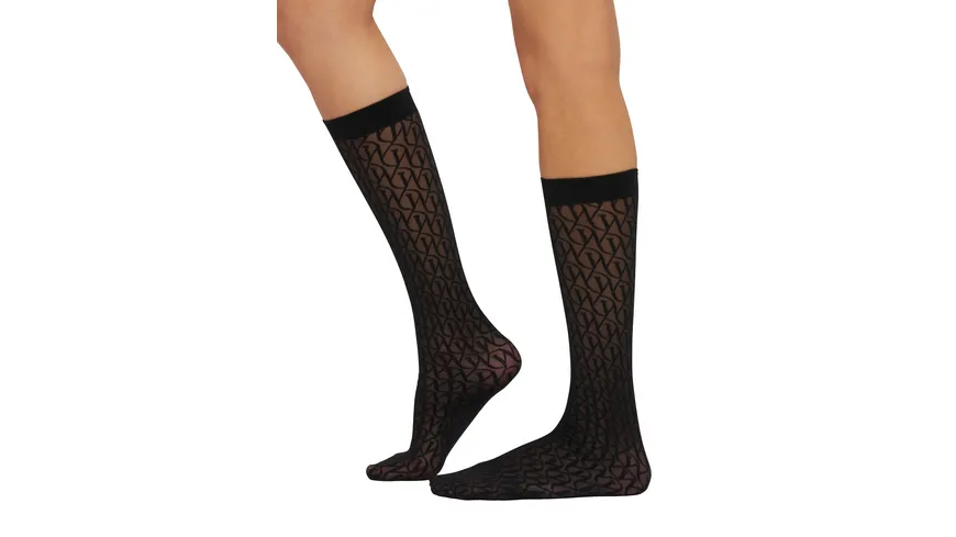 Wolford Damen Kniestrümpfe W-Lace 20 DEN black
