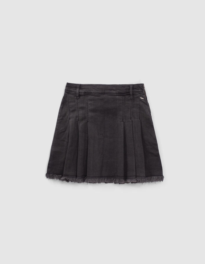Jupe en jean gris courte et plissée fille