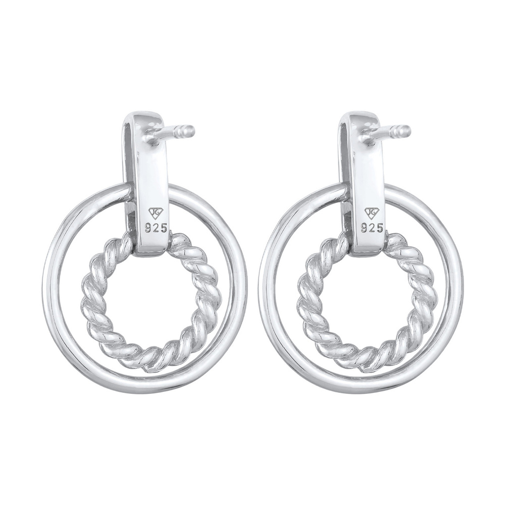 Elli Elli Boucles d'Oreilles Boucles d'oreilles pour femmes Cercle Torsadé en argent m Boucles d'oreilles