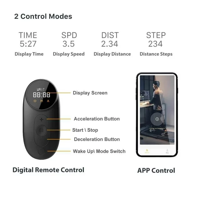 WalkingPad Folding Treadmill, Ultra Slim Foldable Treadmill Smart Fold Walking Pad Portable Safety Non Holder Gym and Running Device P1 Grey 0.5-3.72MPH