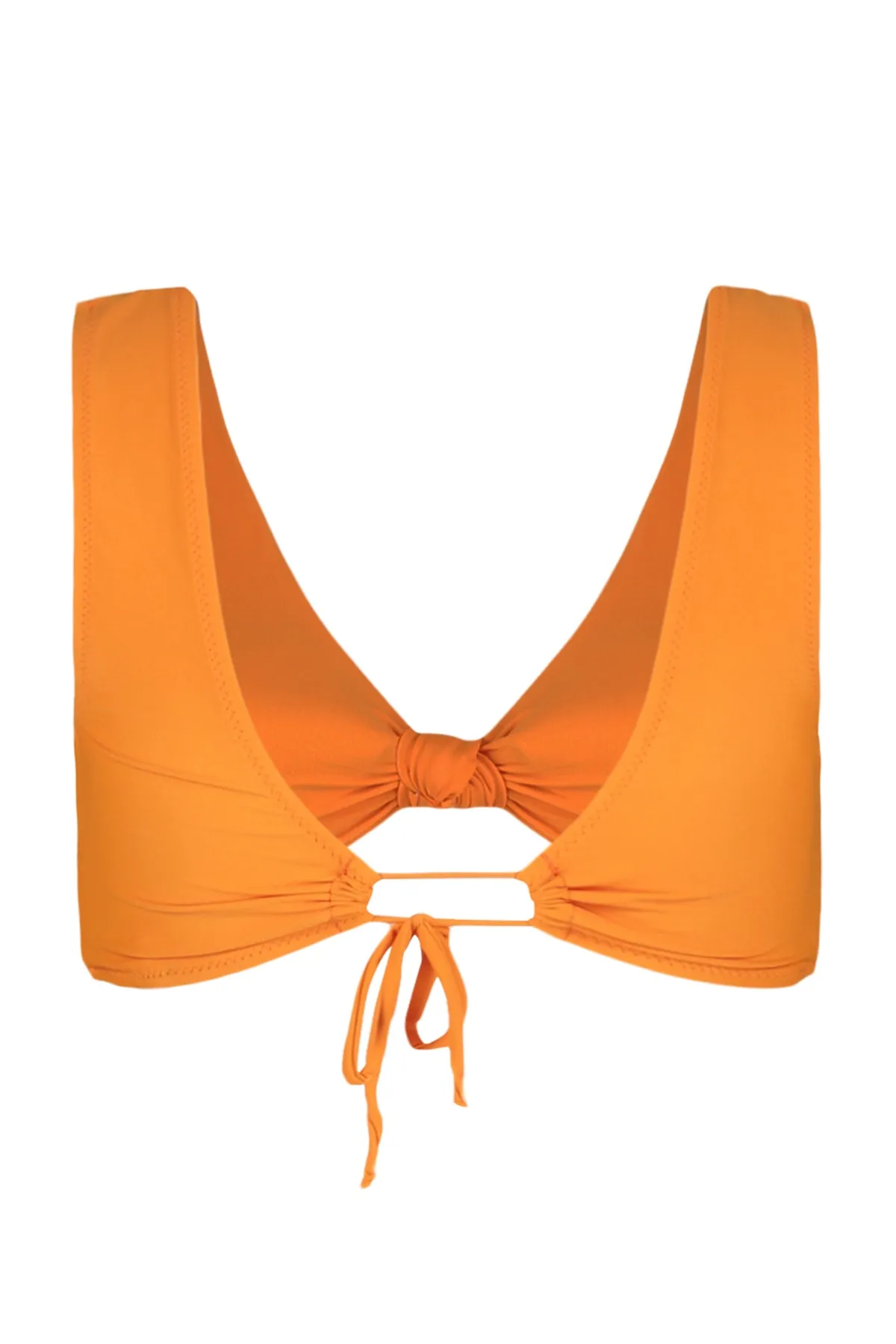Trendyol Collection  Orangefarbenes Triangel-Bikinioberteil mit Knoten TBESS23BU00018
