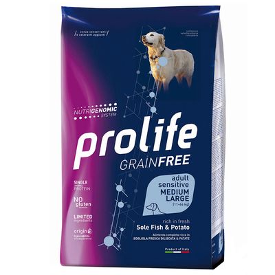 Dog Prolife Adult M/L Grain Free Sole Fisch & Kartoffel
