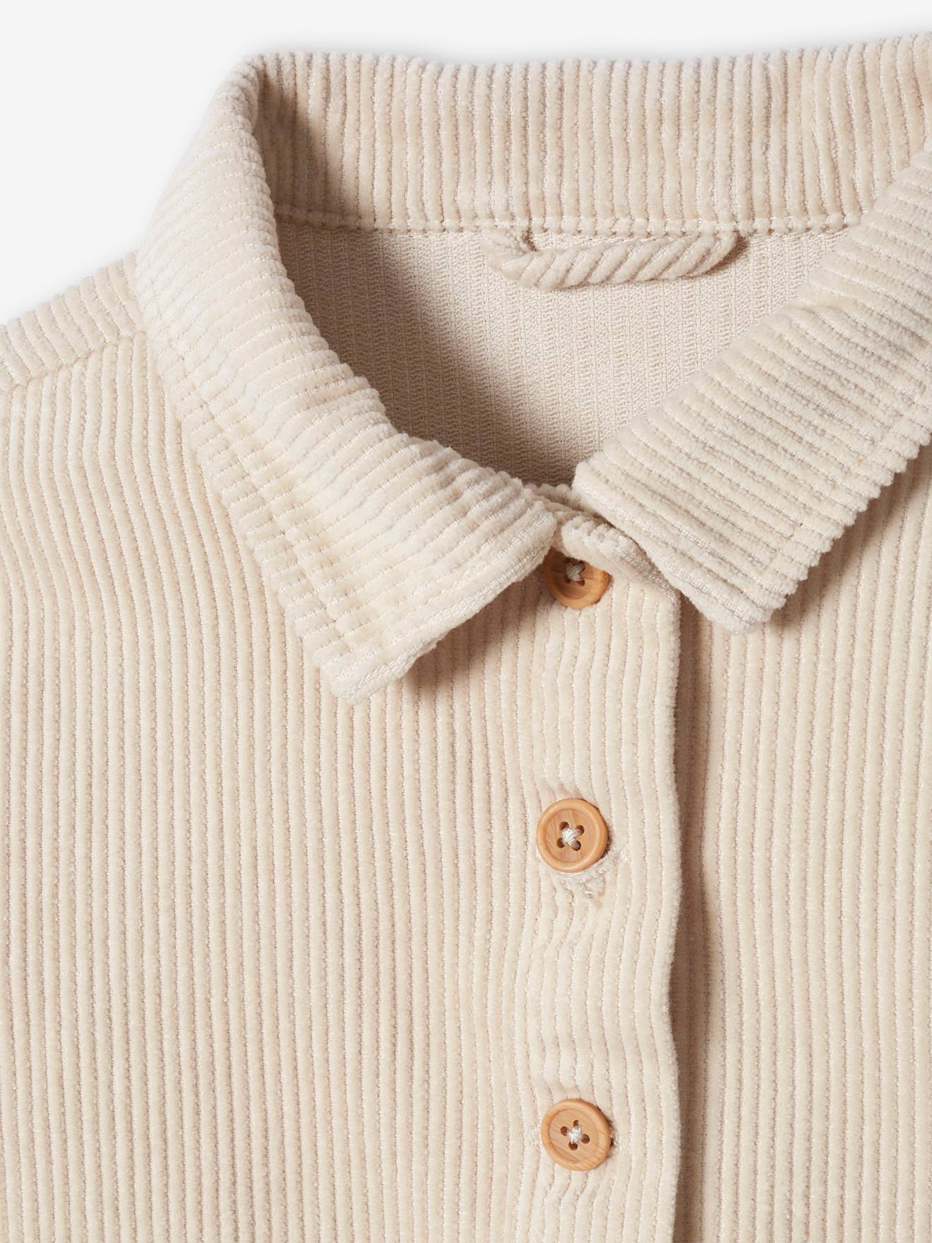 Chemise en velours côtelé bébé écru